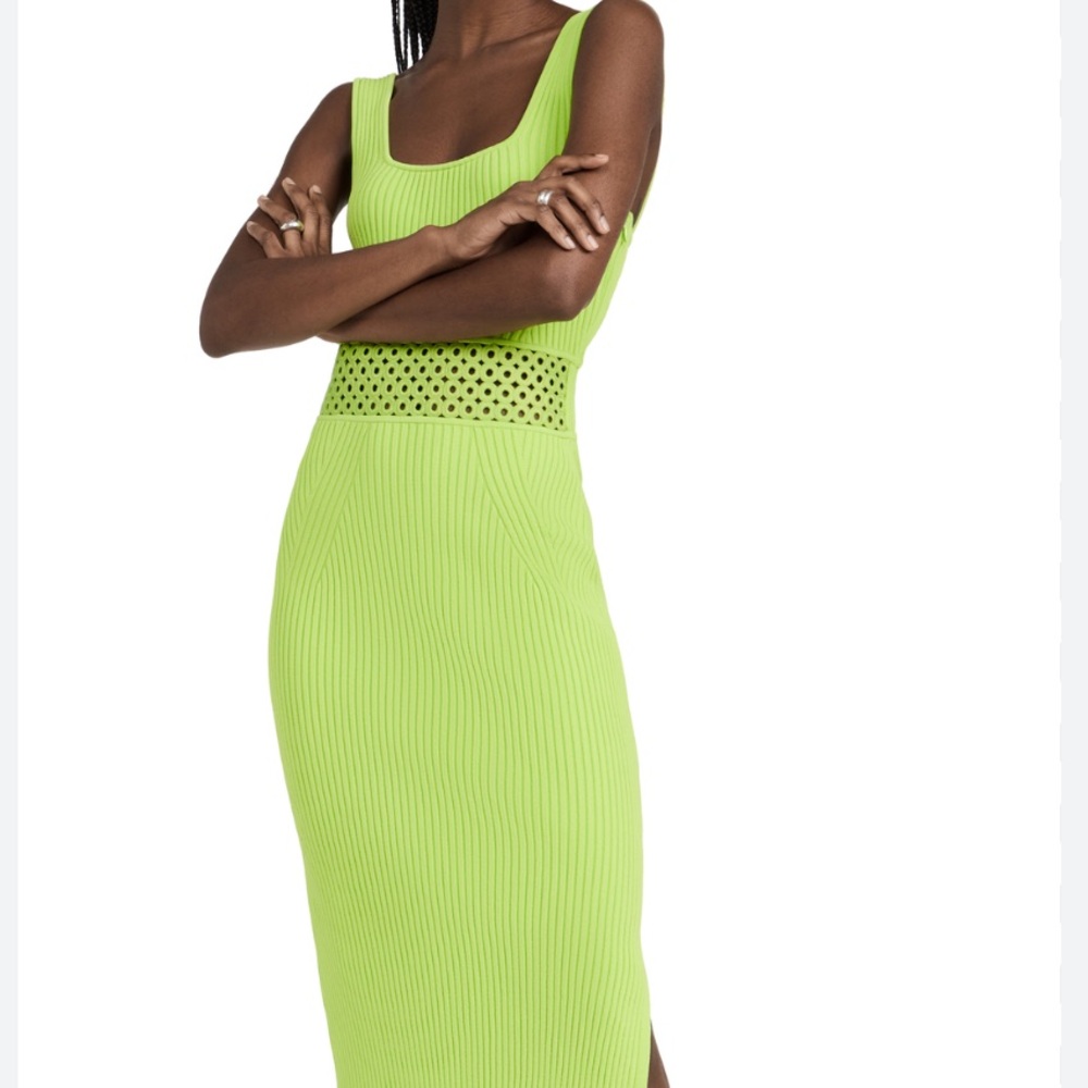 Jonathan Simkhai Loren Compact Crochet Rings Midi Dress - Picture 1 of 11